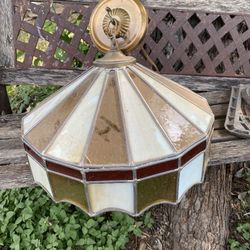  Vintage Glass hanging light fixture