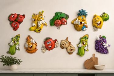 Second Nature Design Fruit and Vegetable Wall Plaques Set
