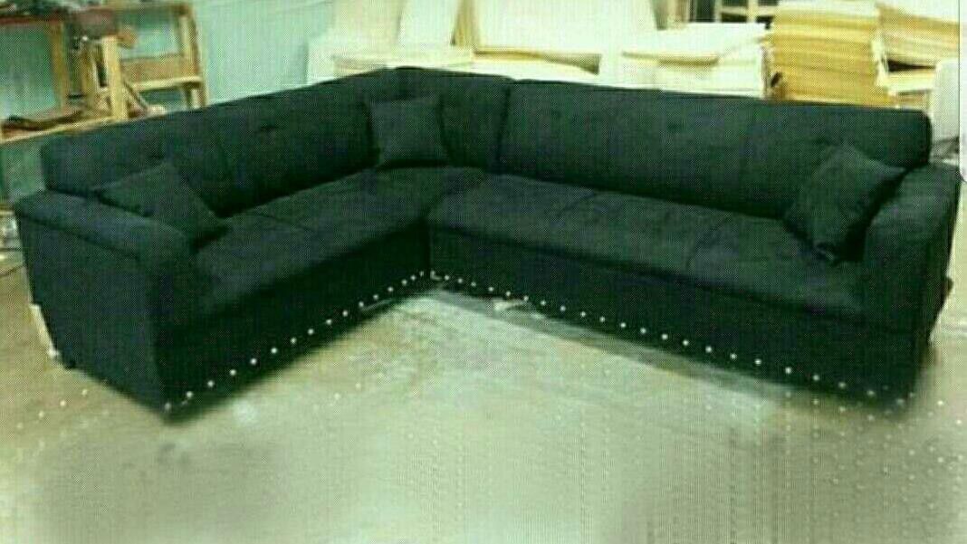 NEW 7X9FT BLACK MICROFIBER SECTIONAL COUCHES