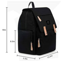 Large All Black Diaper Bag 