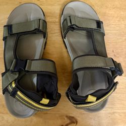 Olive Green Sport Sandals with Velcro Straps