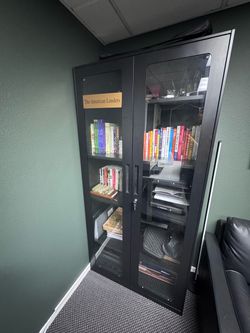 Black Glass Door Cabinet