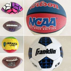 6 Youth Balls Football Basketball NCAA Soccer Sports Kids Camp
