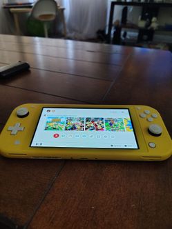 Yellow handheld Nintendo switch