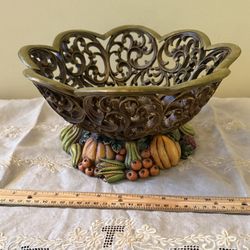 Decorative Fruit/ Veggie Pedestal Bowl