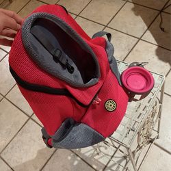 Dog backpack with water bowl included
