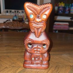 Vintage Hand Carved Māori Tiki Figure
