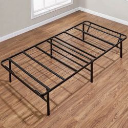 Mainstays Foldable Metal Platform Bed Frame  Foundation, Black - Twin 