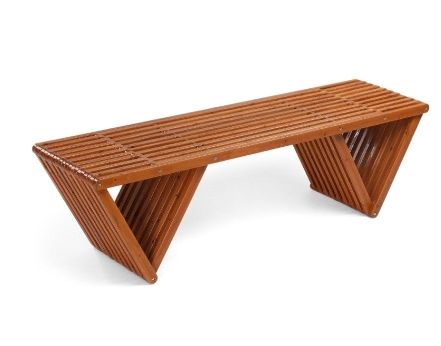  Outdoor Bench, Design Wood Garden Bench Weather Resistant, Triangle Shape Backless Bench for Indoor, Outdoor, Patio, Garden