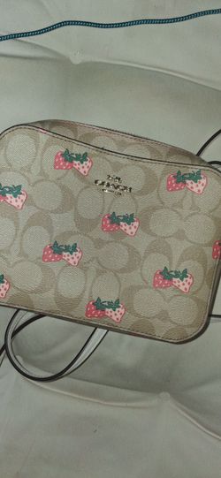 Coach Signature Strawberry Print Crossbody Bag
