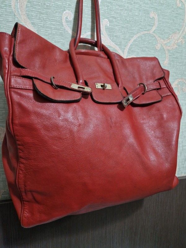 𝐇𝐞𝐫𝐦𝐞𝐬 HAC 40 Red Leather Bag
