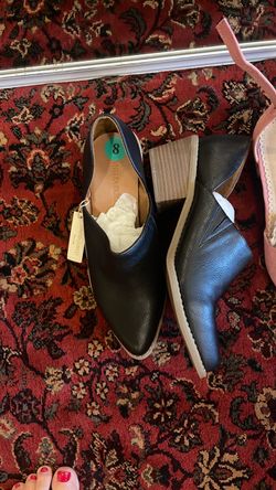 Cynthia Rowley Black Leather Heeled Mules Size 8