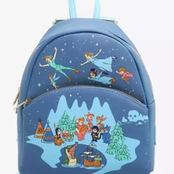 Loungefly Disney Peter Pan Never Land Mini Backpack Bag  - New