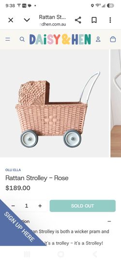 Olli Ella Strolley Rose - brand new with tags