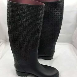 Tommy Hilfiger Black Tall Rain Boots - Size Women's 10
