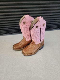 Kids Brown And Pink Boot Size 9 