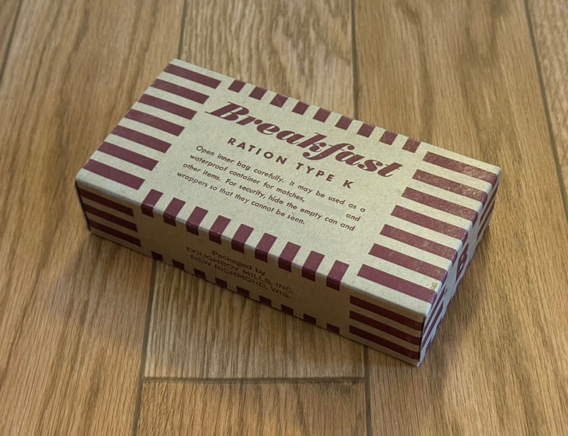 RARE Vintage WW2 US Army Field Ration K Breakfast Unit Sealed Doughboy K Ration