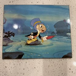 Vintage Disney pressed board Pinocchio Jiminy cricket wall hangin decoration art