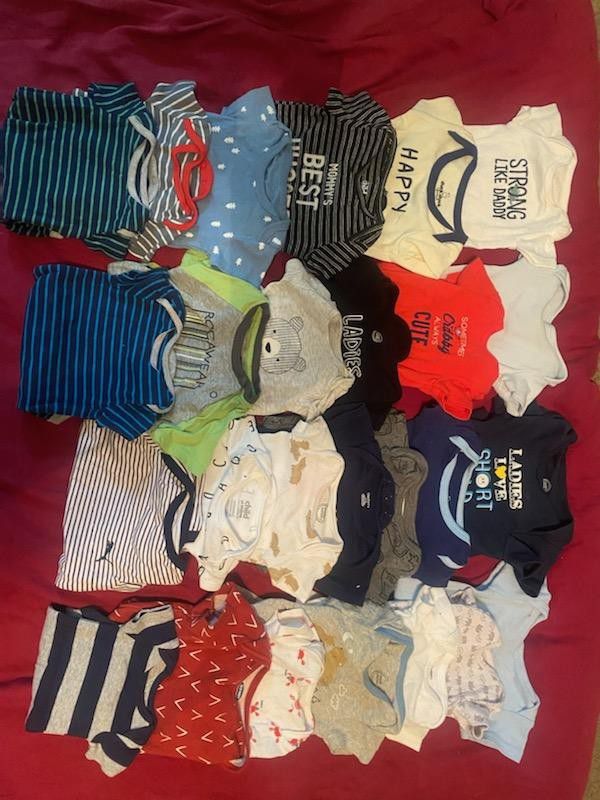 Baby boy onesies&outfits 0-3 m/ 3-6m
