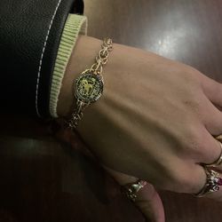 1 of 1 Custom 14k Solid Gold Bracelet w/ 24k Gold 1/20 5 Yuan Panda Coin 