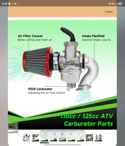 carburetor 110 to 125cc