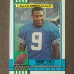 1990 Topps Rodney Peete Detroit Lions #351 Super Rookie Football Card Vintage Collectible Sports NFL Quarterback