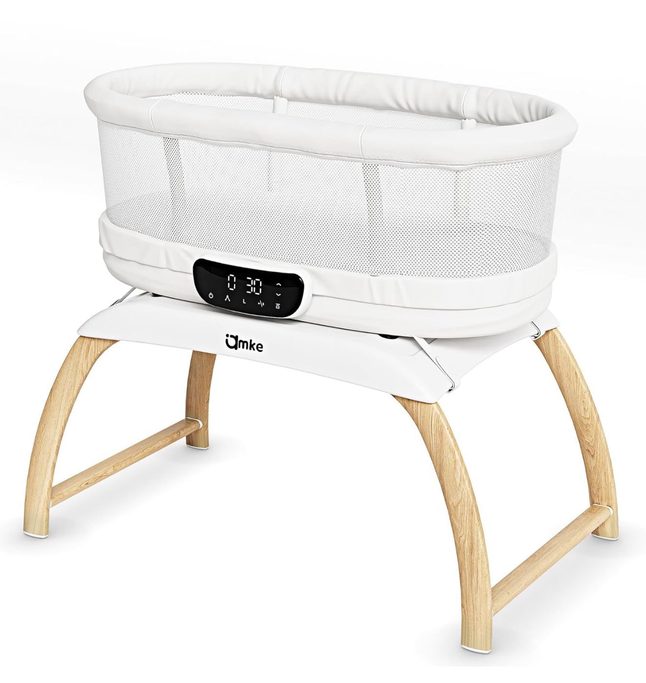 4-in-1 Electric Smart Bassinet with Weight Scale | 5-Speed Rocking & Convertible Play Table