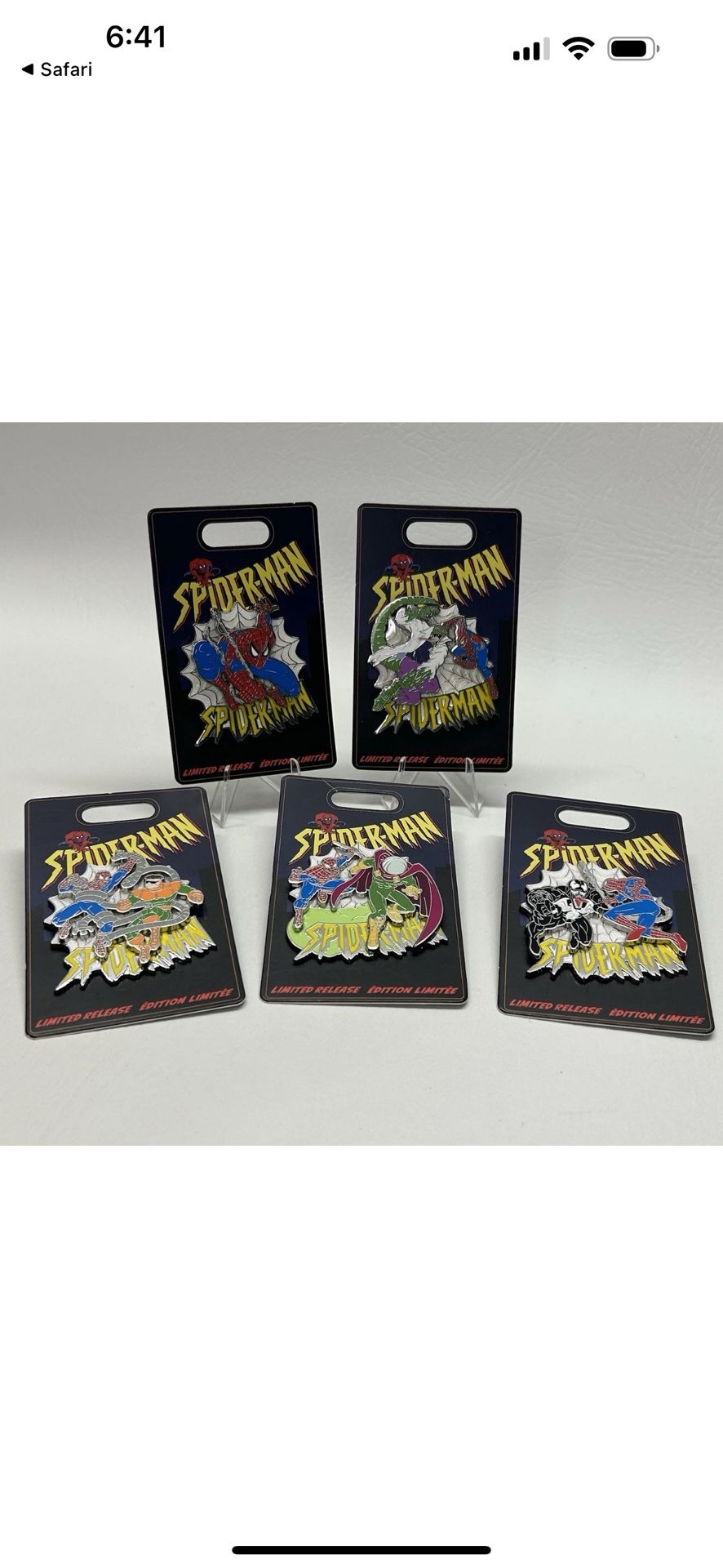Spider Man Limited Edition Pin Set