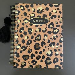 Leopard Print Spiral Notebook With Gold Accents 