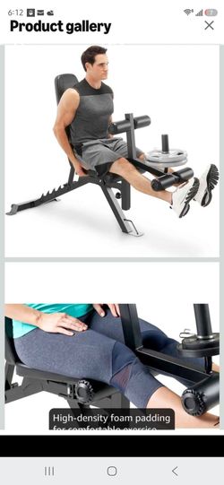 Marcy Adjustable 6 Position Utility Bench with Leg Developer and High Density Foam Padding SB-350,dark gray