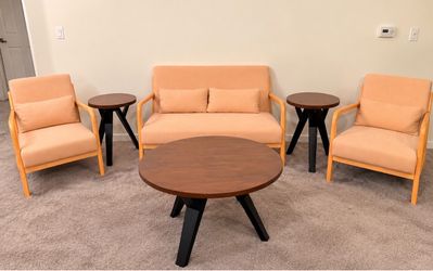 6-Piece Living Room Set – Sofa, Chairs & 3 Tables