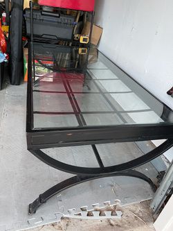 Glass Top Coffee Table with Metal Base