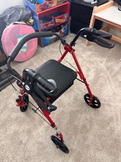 Drive Medical Red Rollator Walker with Seat
