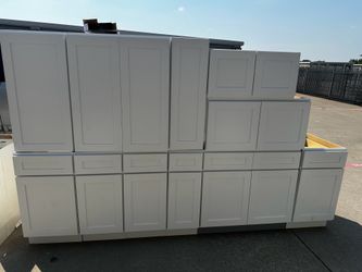 White kitchen cabinets set