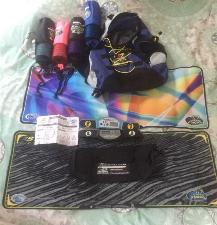 SPEED STACKS StackPack Stacking Cup Game Lot 2 Timers 2 Stackmats 4 Cup Sets