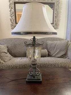 Table lamp wrought iron old world with optional lighting