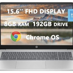 HP 2023 Chromebook Laptops for Student & Business, 15.6'' HD Computer, Intel Pcocessor N200(up to 3.7 GHz), DDR5 8GB RAM, 192GB(64GB SSD+128GB Card)