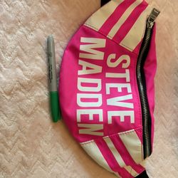 Steve Madden Neon Pink And White Fanny Pack