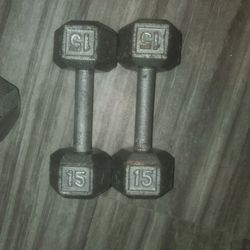 2 15lbs Dumbells