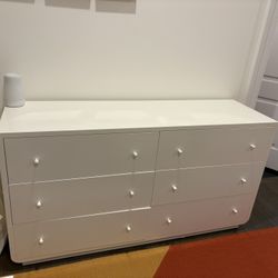 CB2 White Lacquered 6 Drawer Dresser  