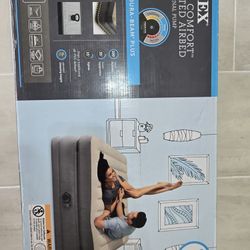 Intex Queen Air Mattress with Built-in Pump – New, 20” Height + Free Gift!