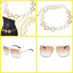 Round Gold Chain Belt &Sunglasses Bundle 💐💐