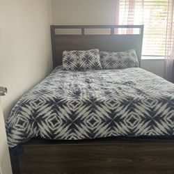 Wooden Queen Bed Frame (NEED GONE AND NEGOTIABLE)