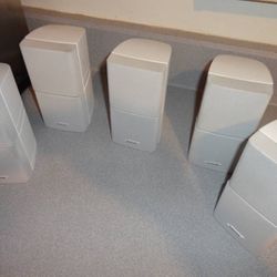 5 White Bose Double Cube Speakers $120
