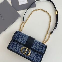 Adjustable and detachable shoulder strap with flap closure Toile jacquard denim shoulder crossbody bag for women blue