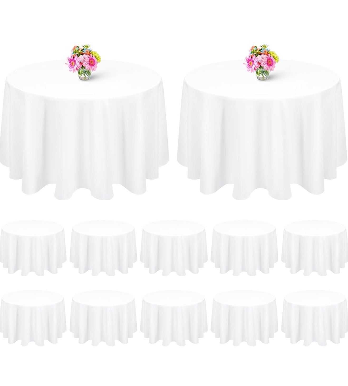 12 Pack 70 Inch Round Tablecloth for Wedding Parties Banquet Reception Dining