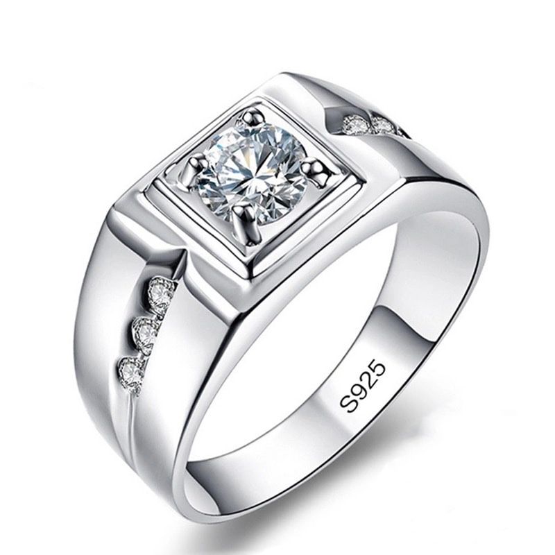 New solid silver wedding engagement rings