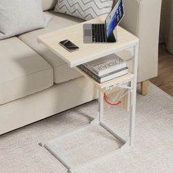 New Metal E Shaped Folding Tv Tray End Table, Metal Corner Couch