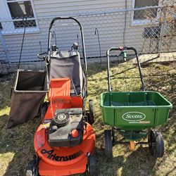 Ariens lawnmower with bag  & seed Spreader