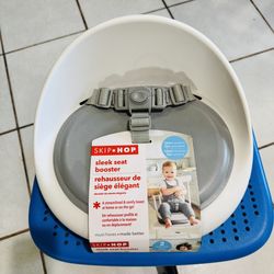 Skip Hop Sleek Seat Comfy Booster White and Gray Baby 2-Stage